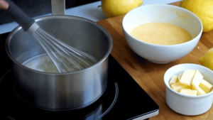 les ingrédients de la crème citron avant cuisson