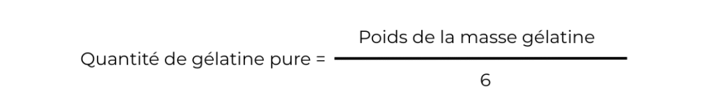 calcul la gélatine pure par rapport à la masse gélatine