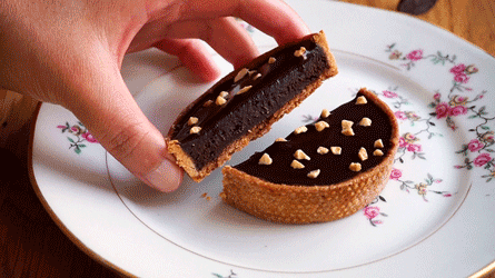 tarte chocolat coupé