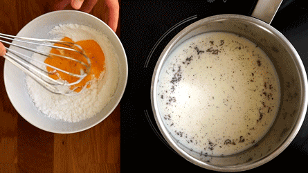 préparation du crémeux vanille