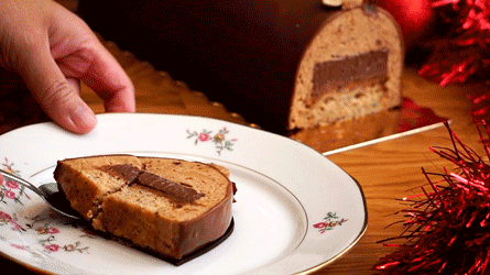 part de bûche praliné