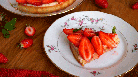 part de tarte aux fraises