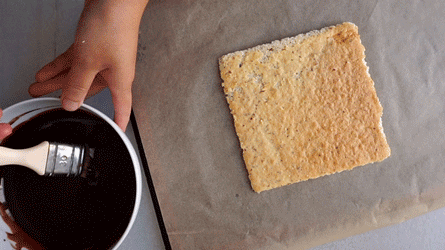 chablonner un cote du biscuit de chocolat